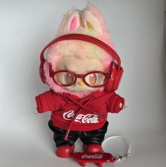 Labubu 6pc Fashion Coca-Cola Red Hoodie Outfit (Doll Not Incuded) - Picture 1 of 3